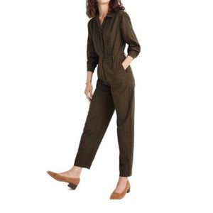 Seamed Coverall Jumpsuit in Grid Dot